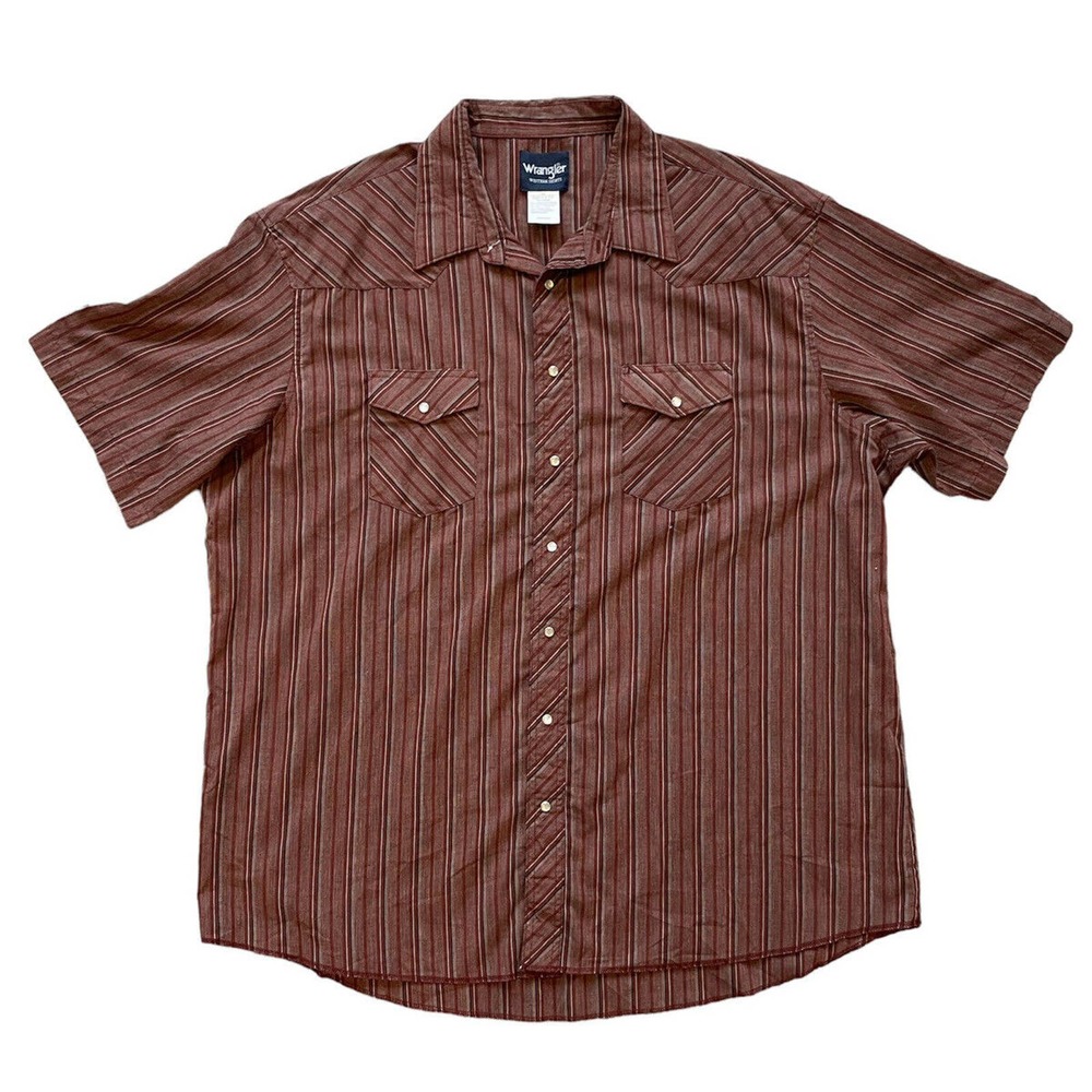 Vintage Wrangler Western Pearl Snap Short Sleeve Shirt Men 19 Tall - Size 3XLT